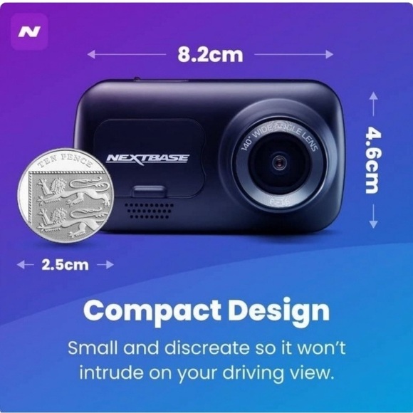 Nextbase 222X Compact Dual Dash Cam Front & Rear 2.5" HD IPS Screen, 1080p Full - Picture 9 of 16
